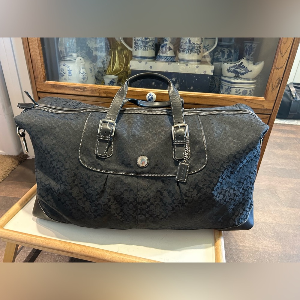 Coach XL Signature Black Weekend Duffel Bag